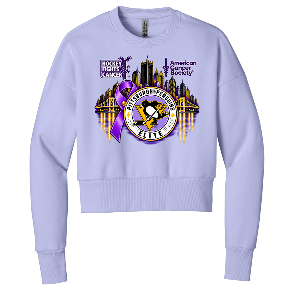 Adult/Womans | Pittsburgh Penguins Elite • Hockey Fights Cancer •  City Reflection Crewneck Sweatshirt