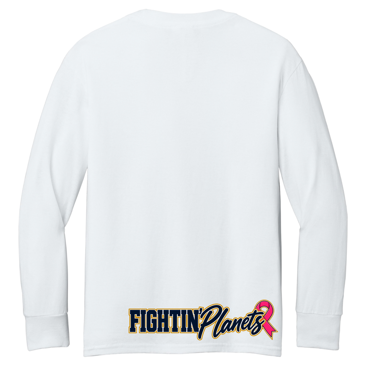 Pink Ribbon • Fightin Planet • Youth Long Sleeve Core Cotton Tee