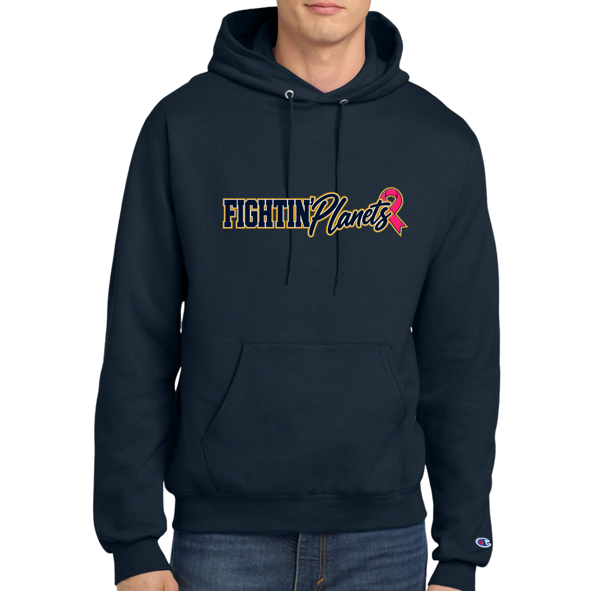 Exclusive • 2026 Hometown Collective Apparel • Champion Pink Ribbon Hoodie Back Design