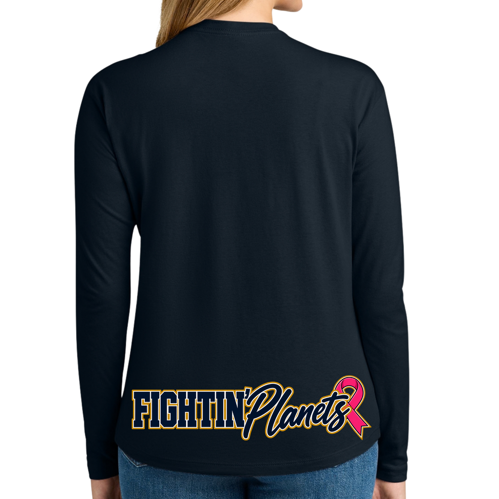 Pink Ribbon • Mars Fightin' Planet • Next Level Apparel® Women’s Cotton Relaxed Long Sleeve Tee