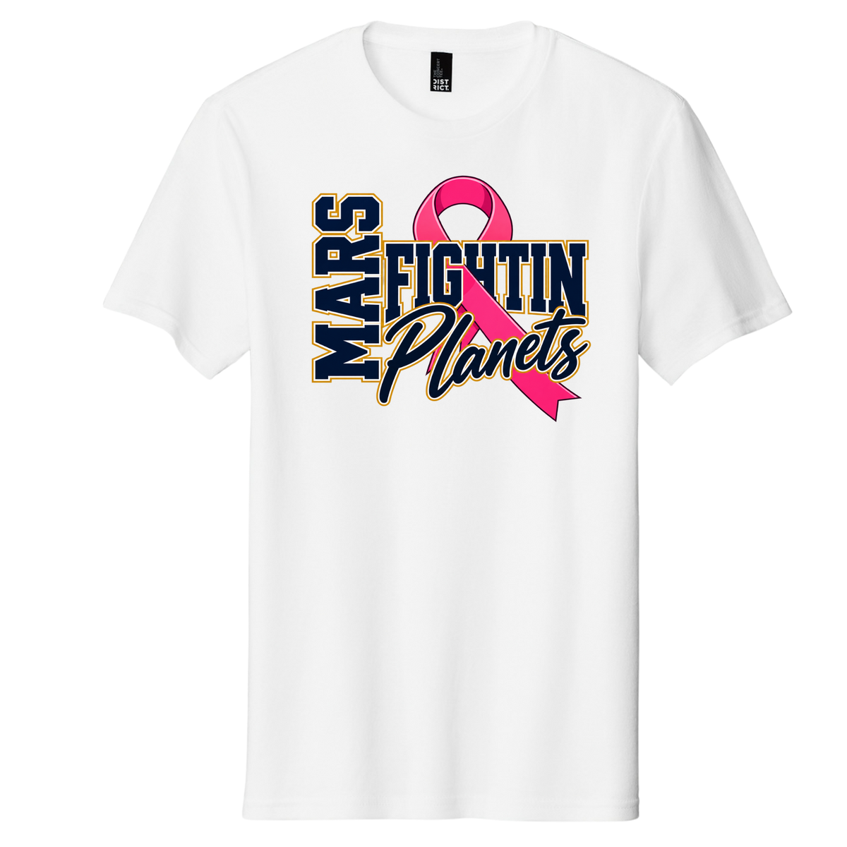 Pink Ribbon • Mars Fightin Planets Front Design  • District® The Concert Tee®