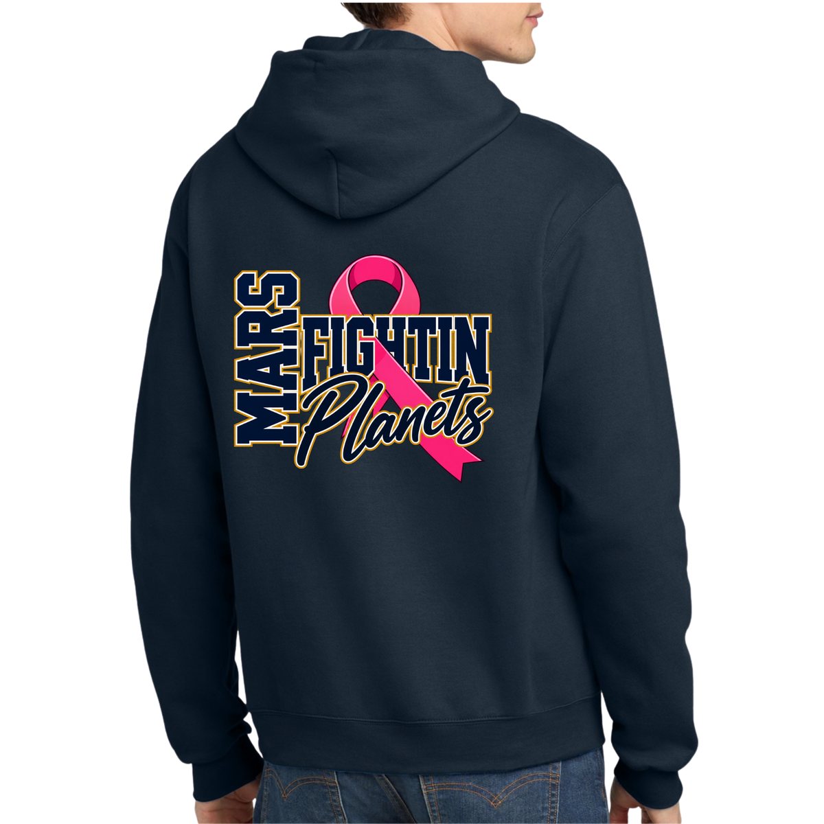 Exclusive • 2026 Hometown Collective Apparel • Champion Pink Ribbon Hoodie Back Design