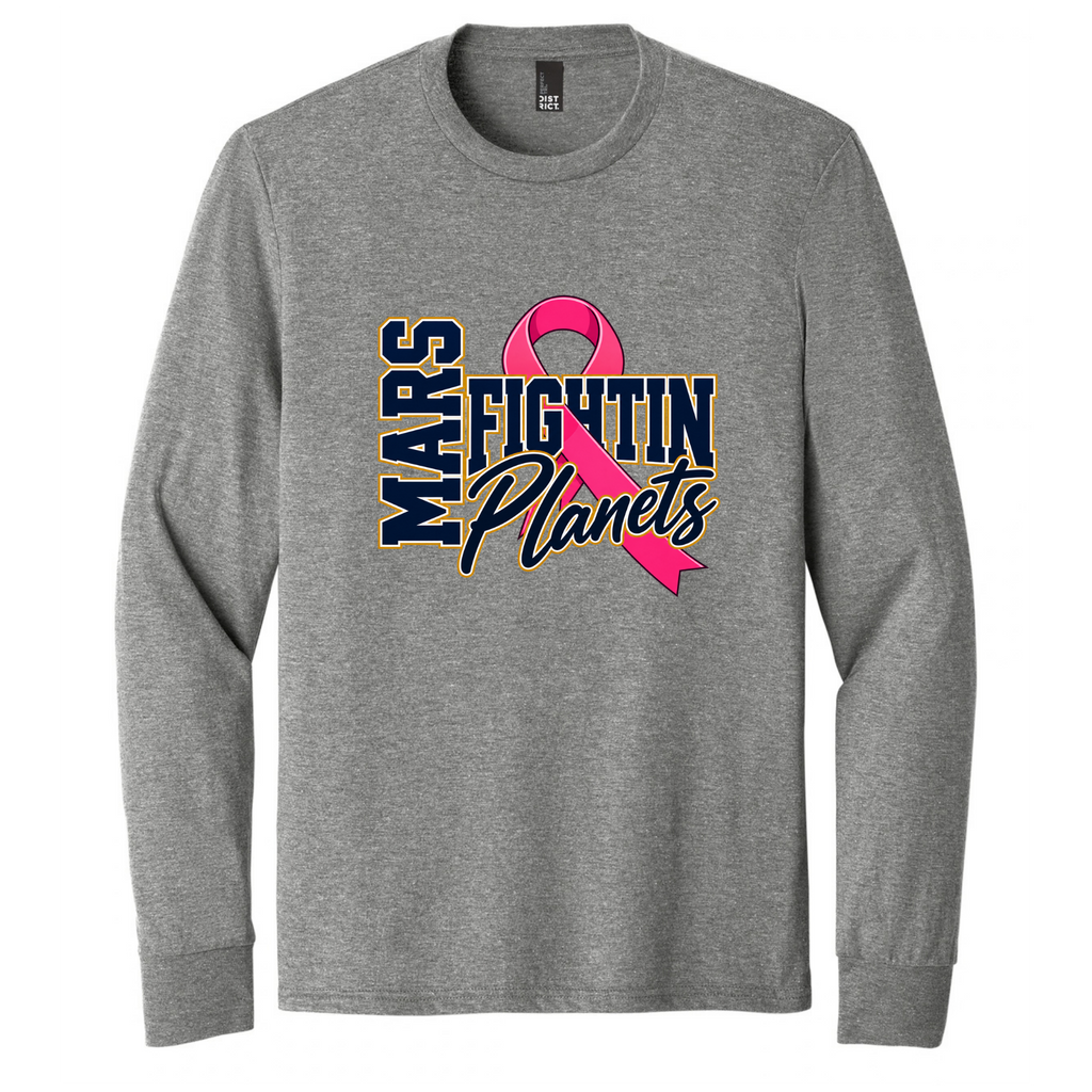 Pink Ribbon • Fightin’ Planets • District® Perfect Tri® Long Sleeve Tee
