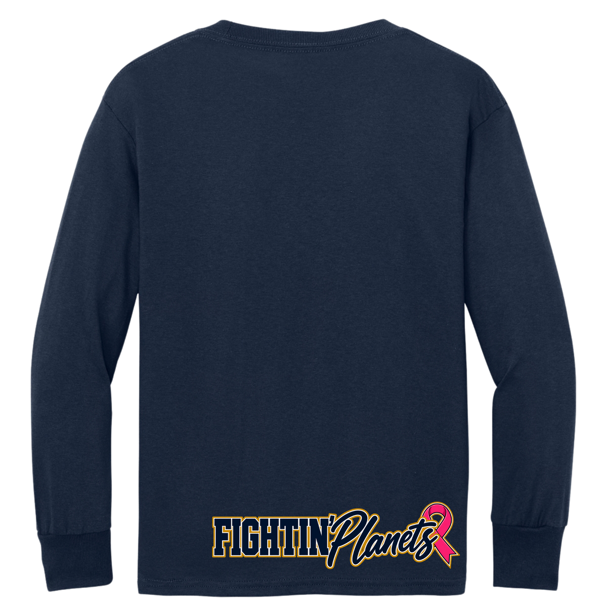 Pink Ribbon • Fightin Planet • Youth Long Sleeve Core Cotton Tee