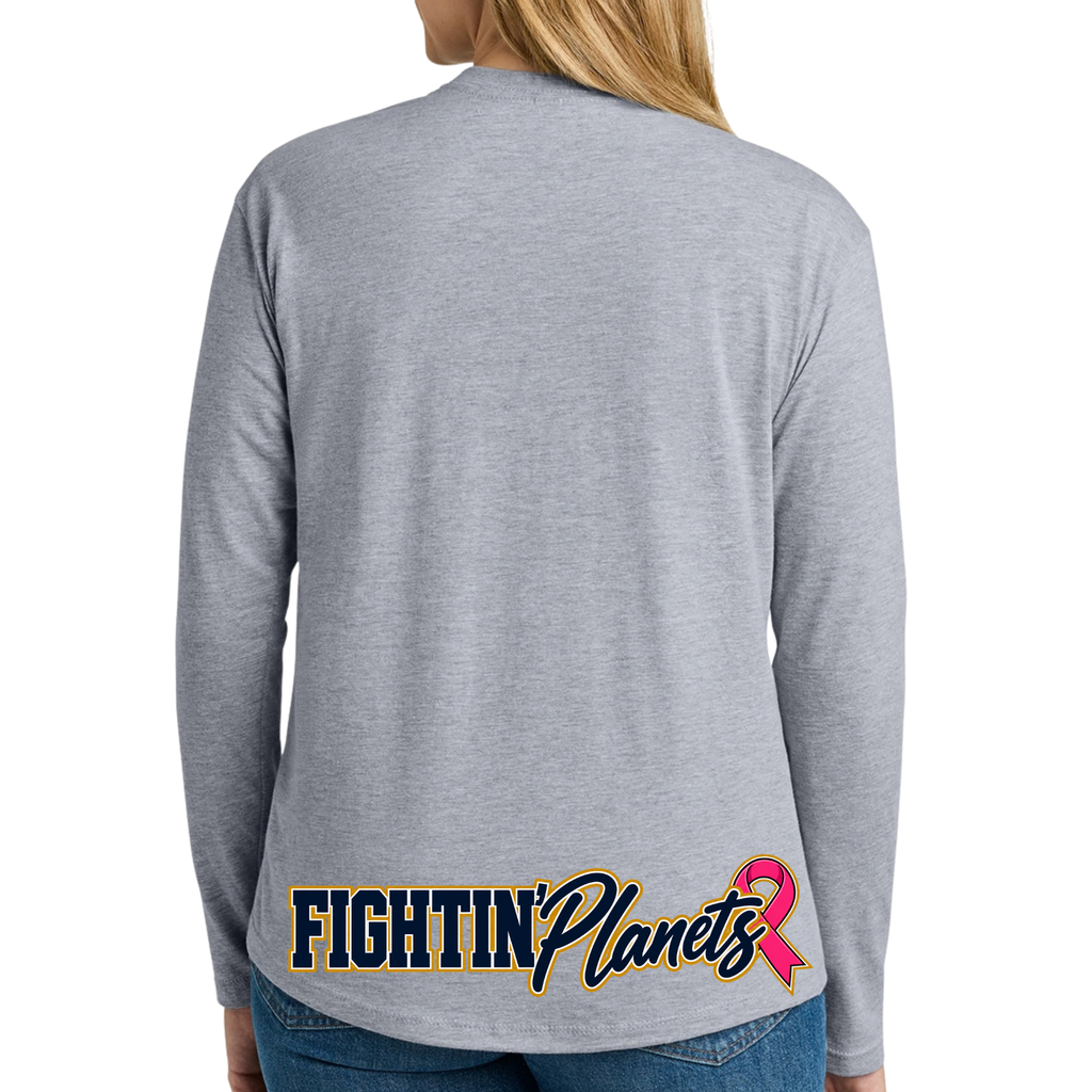 Pink Ribbon • Mars Fightin' Planet • Next Level Apparel® Women’s Cotton Relaxed Long Sleeve Tee