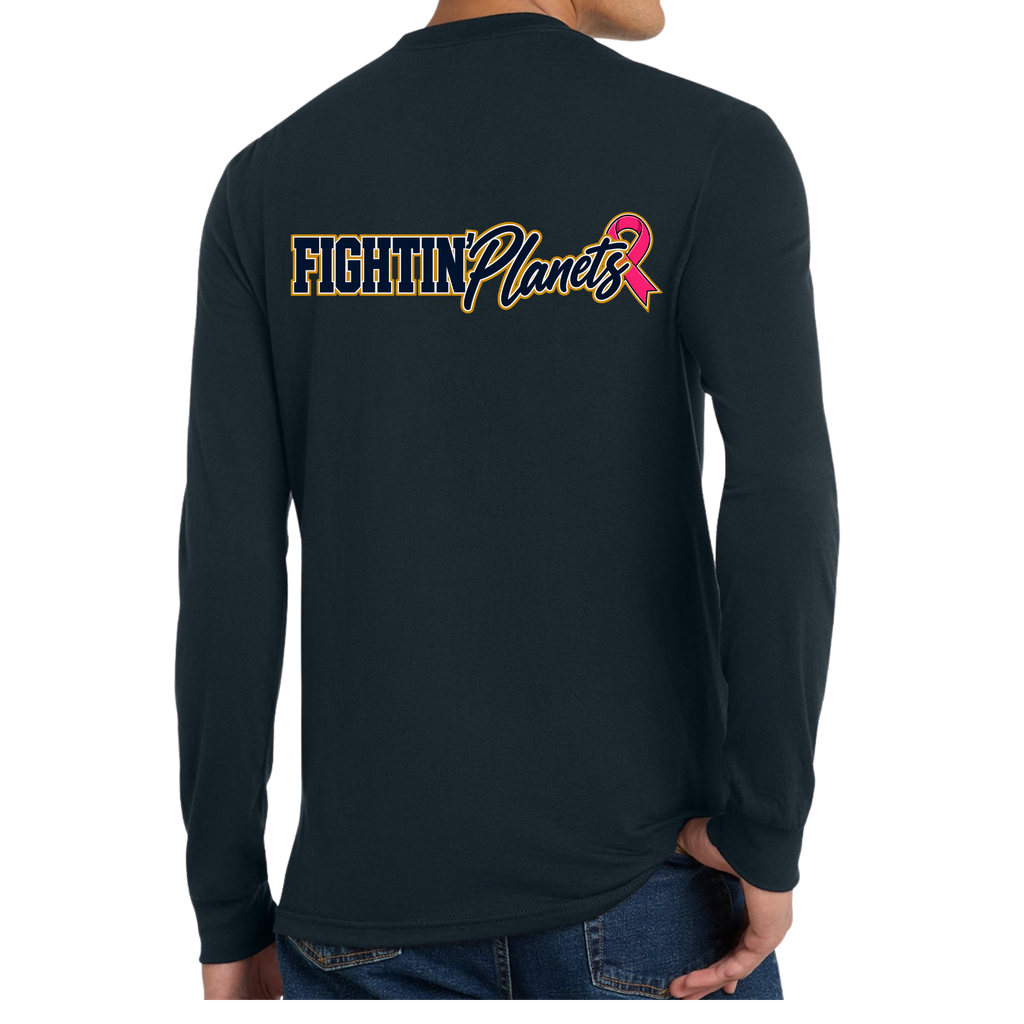 Pink Ribbon • Fightin’ Planets • District® Perfect Tri® Long Sleeve Tee