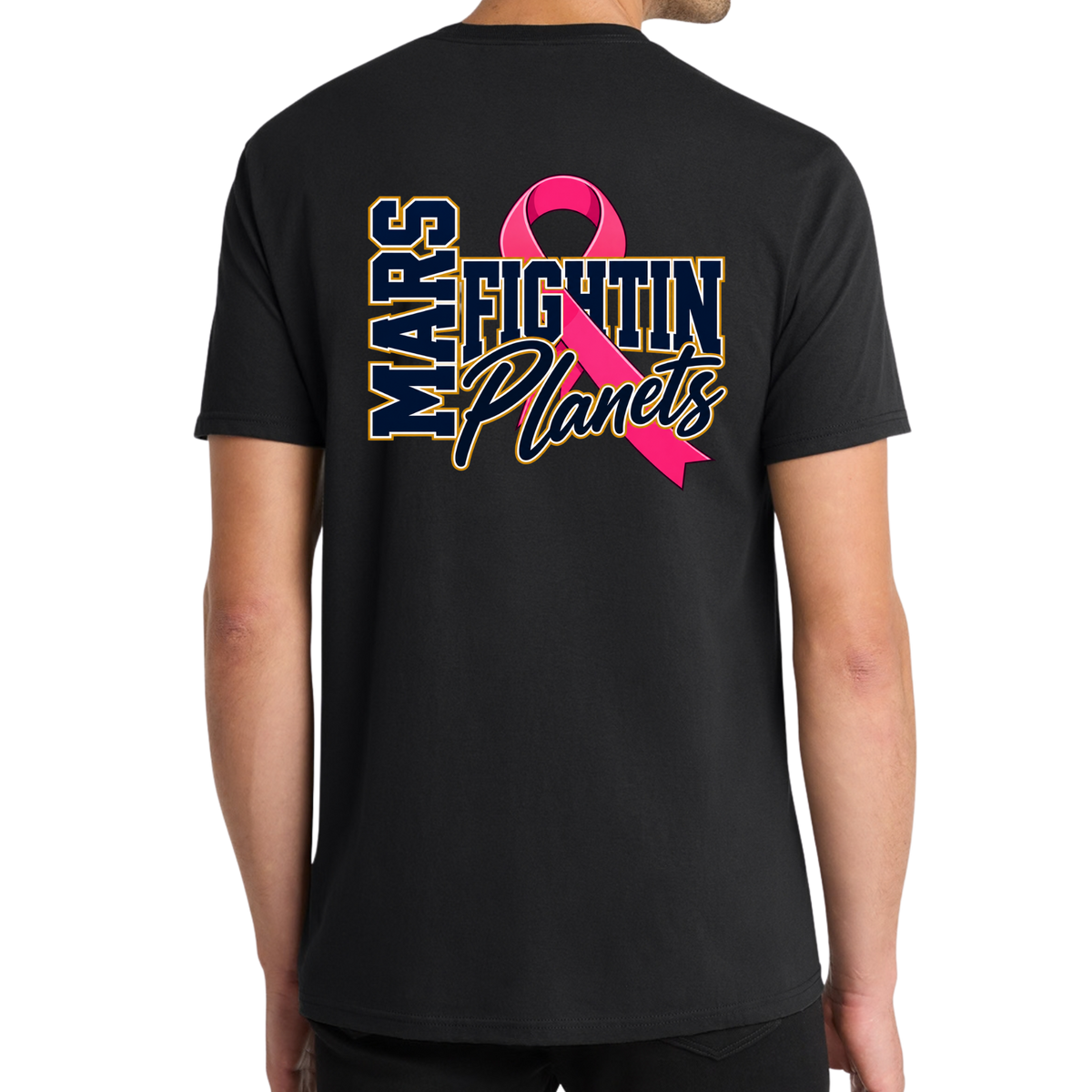 Pink Ribbon • Fightin Planets Front Design  • District® The Concert Tee®