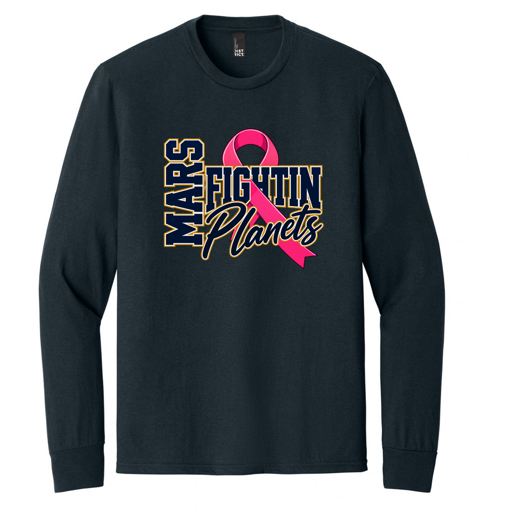 Pink Ribbon • Fightin’ Planets • District® Perfect Tri® Long Sleeve Tee