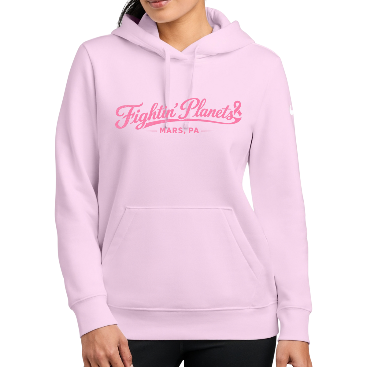 Fightin Planets Pink Ribbon • Pink Nike Hoodie