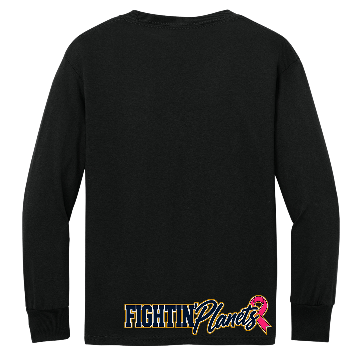 Pink Ribbon • Fightin Planet • Youth Long Sleeve Core Cotton Tee