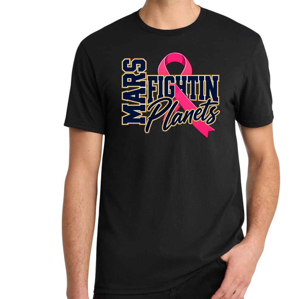 Pink Ribbon • Mars Fightin Planets Front Design  • District® The Concert Tee®