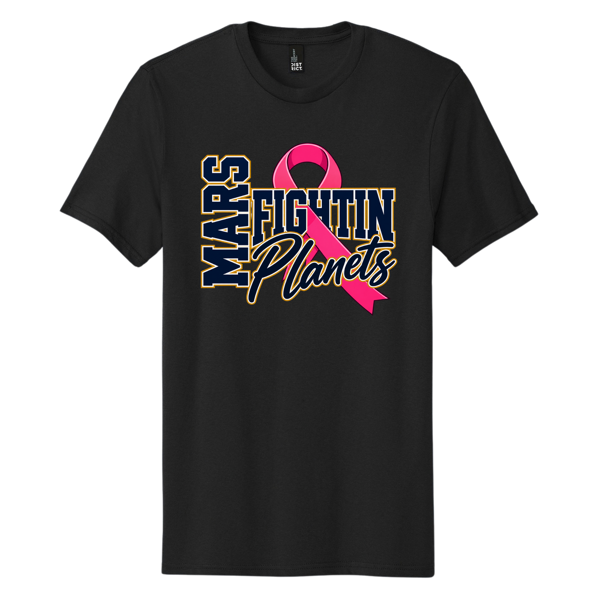 Pink Ribbon • Mars Fightin Planets Front Design  • District® The Concert Tee®