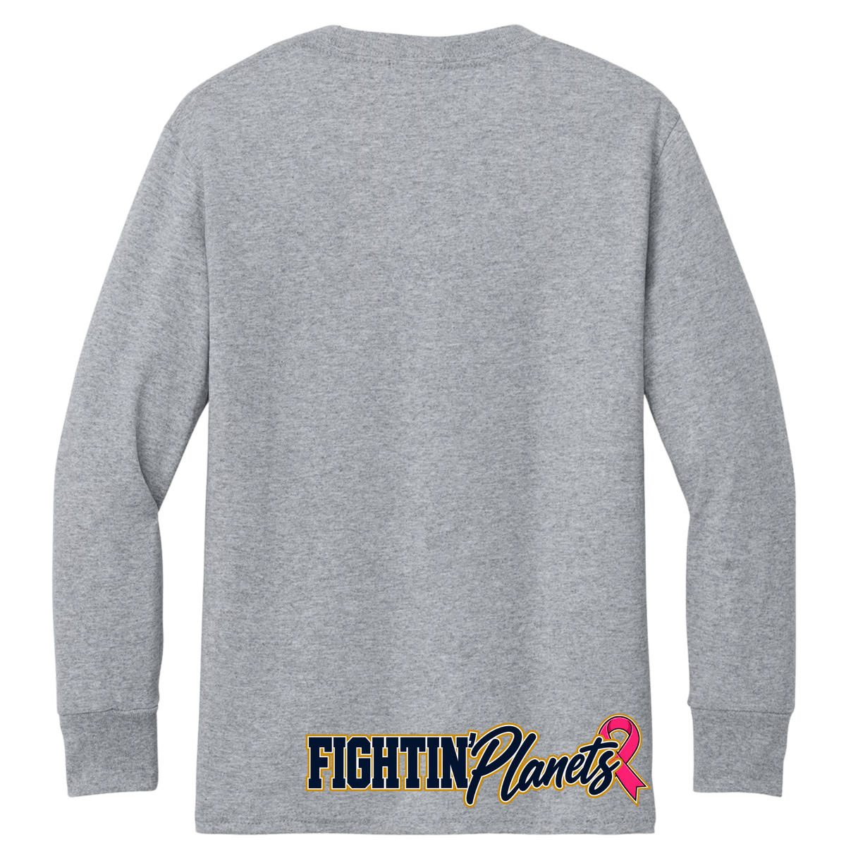 Pink Ribbon • Fightin Planet • Youth Long Sleeve Core Cotton Tee