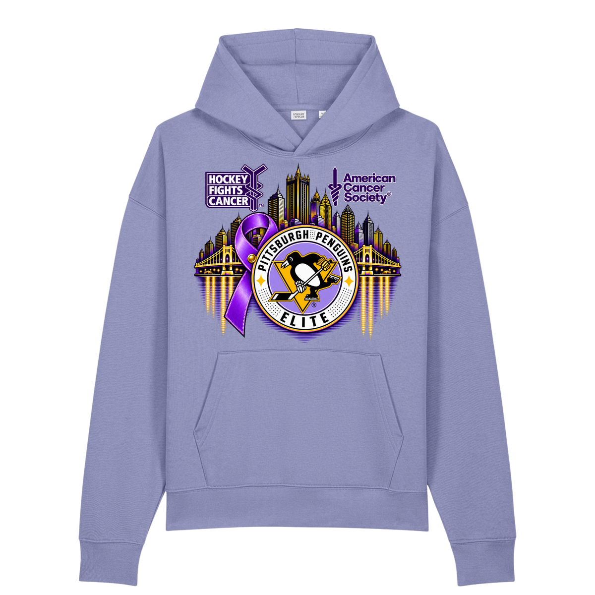 Adult/Unisex | Pittsburgh Penguins Elite • Hockey Fights Cancer •  City Reflection Hoodie