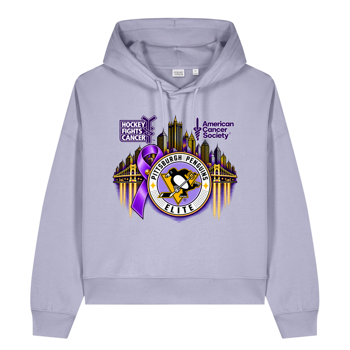 Woman's | Pittsburgh Penguins Elite • Hockey Fights Cancer Apparel • City Reflection Hoodie