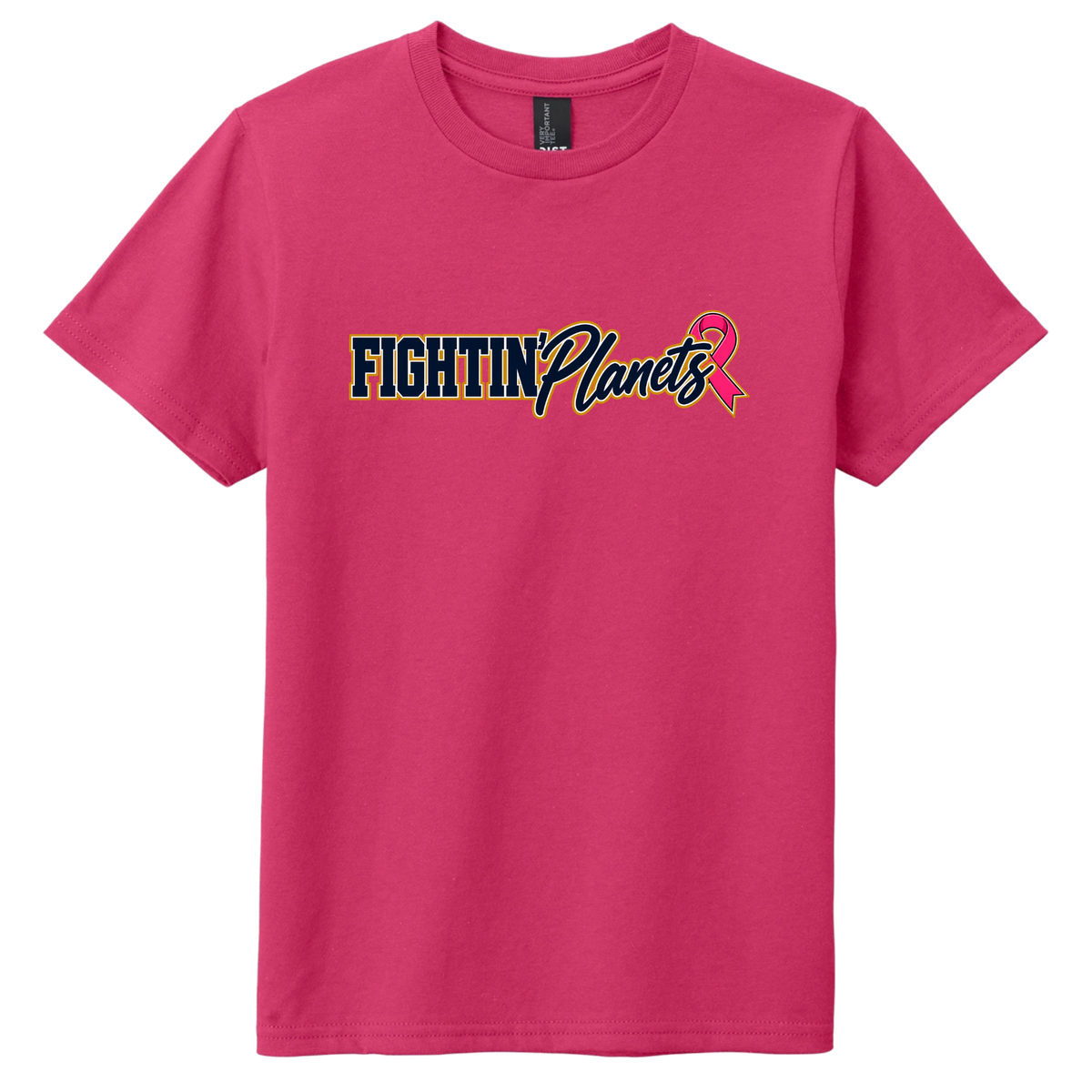 Youth • Pink Ribbon • Fightin Planets Front Design  • District® Tee