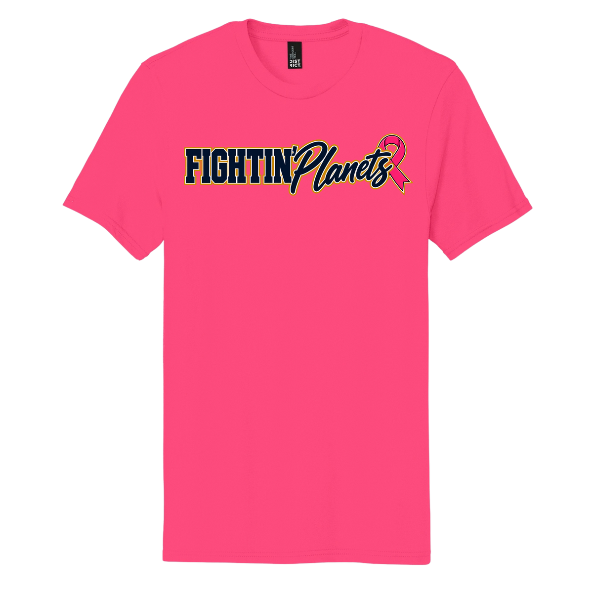 Pink Ribbon • Fightin Planets Front Design  • District® The Concert Tee®