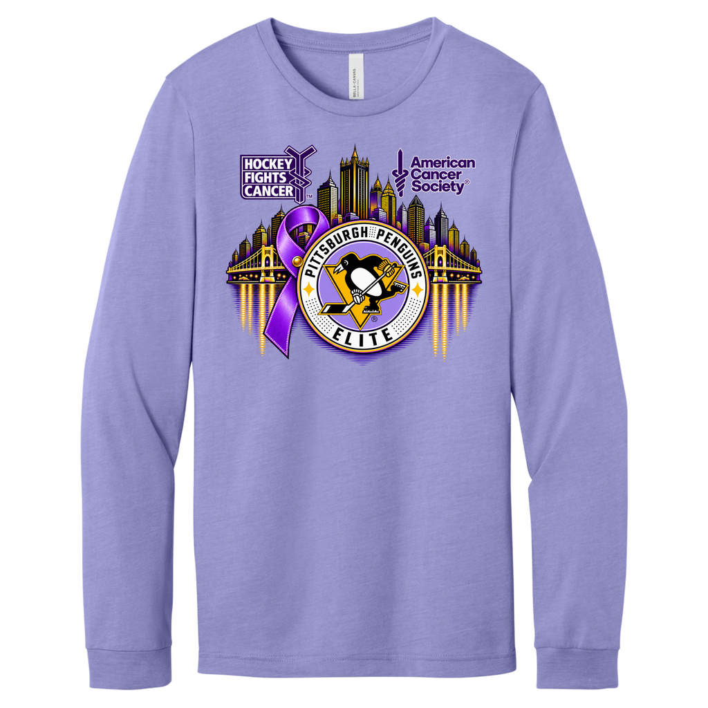 Adult/ Unisex | Pittsburgh Penguins Elite • Hockey Fights Cancer • City Reflection Long Sleeve Shirt
