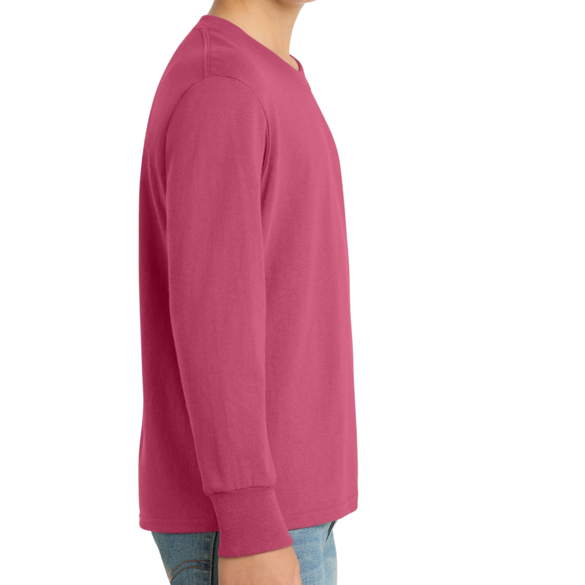 Pink Ribbon • Fightin Planet • Youth Long Sleeve Core Cotton Tee