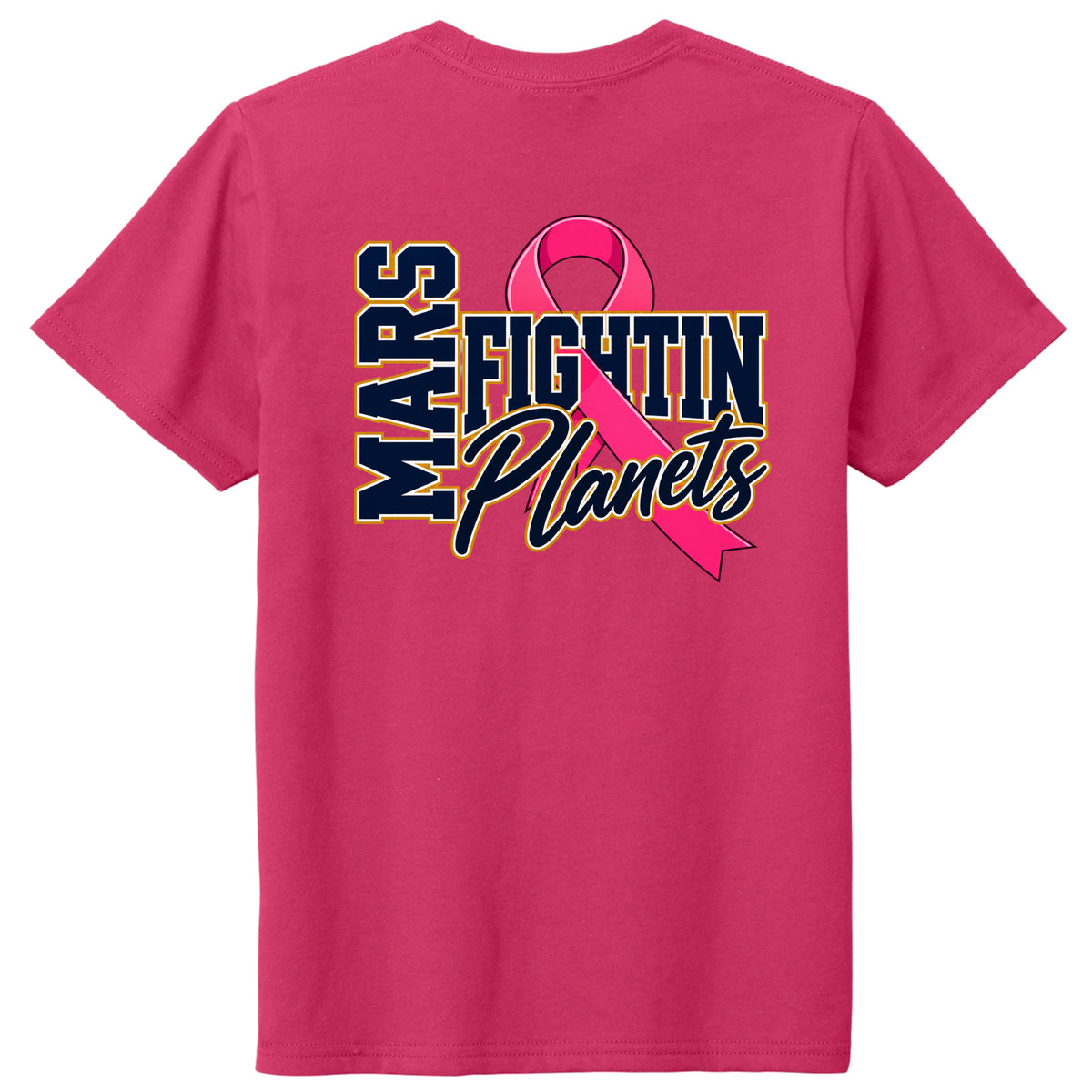 Youth • Pink Ribbon • Fightin Planets Front Design  • District® Tee