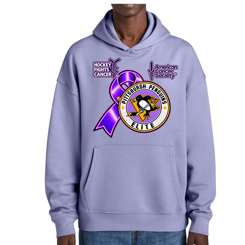 Adult/Unisex | Pittsburgh Penguins Elite • Hockey Fights Cancer • Purple Ribbon Hoodie