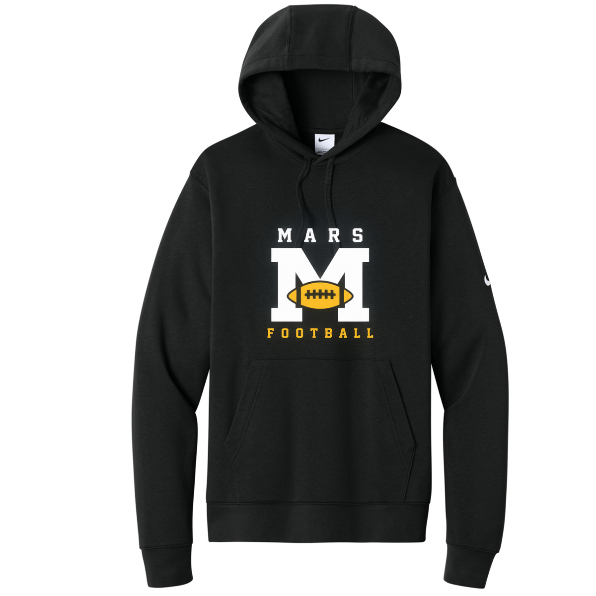 ADULT • MARS Football "M" • Nike Club Fleece Sleeve Swoosh Pullover Hoodie