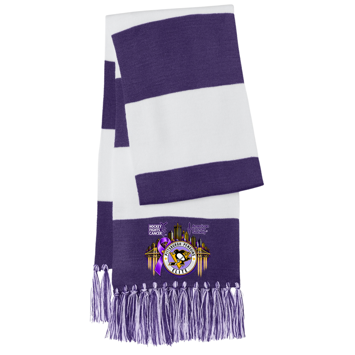 Scarf | Pittsburgh Penguins Elite • Hockey Fights Cancer • City Reflection