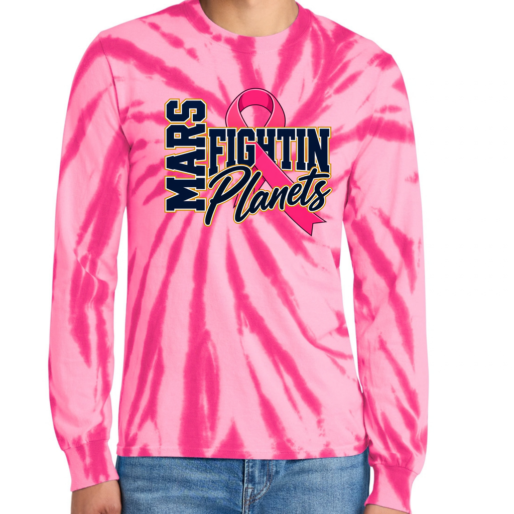 Adult • Mars Fightin Planets Breast Cancer Awareness Pink Ribbon • Tie Dye