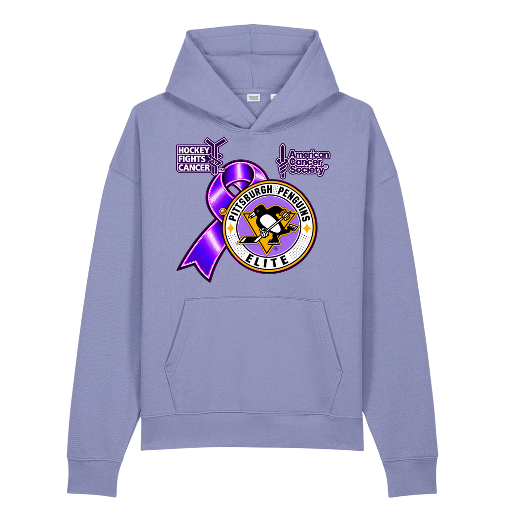Adult/Unisex | Pittsburgh Penguins Elite • Hockey Fights Cancer • Purple Ribbon Hoodie