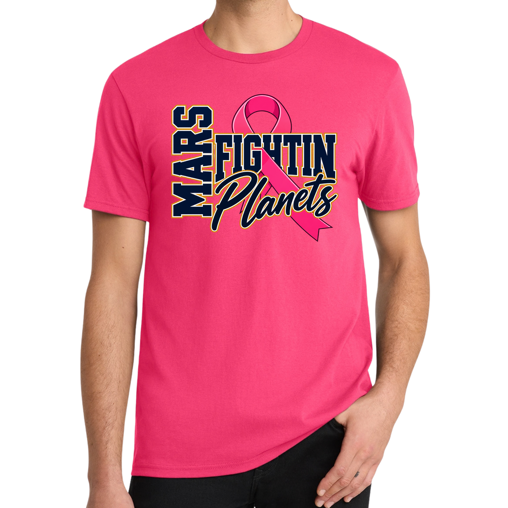 Pink Ribbon • Mars Fightin Planets Front Design  • District® The Concert Tee®