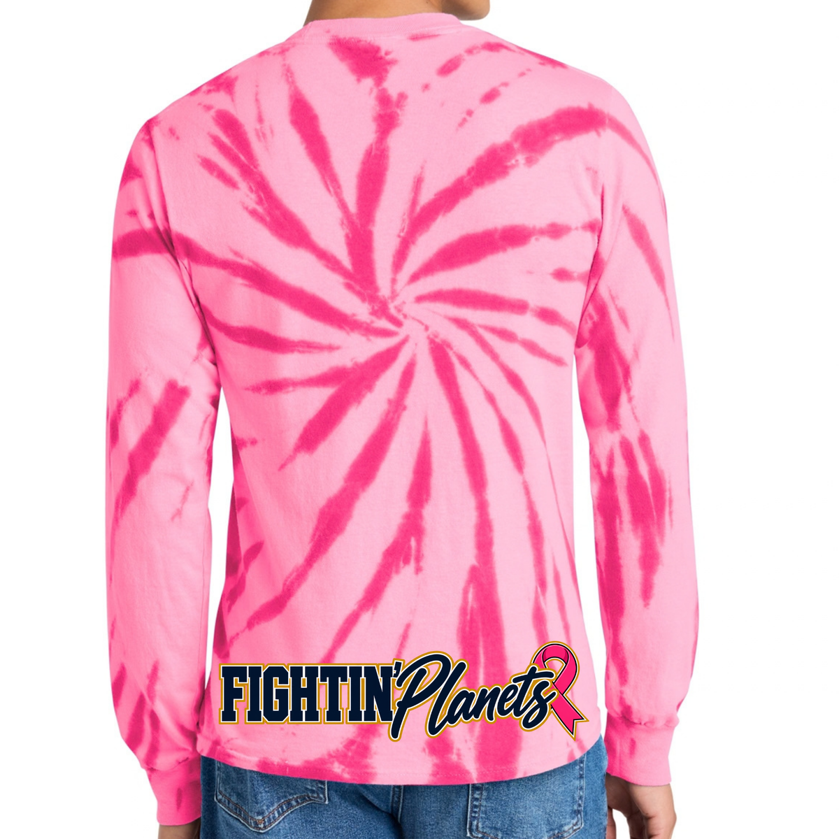 Adult • Mars Fightin Planets Breast Cancer Awareness Pink Ribbon • Tie Dye