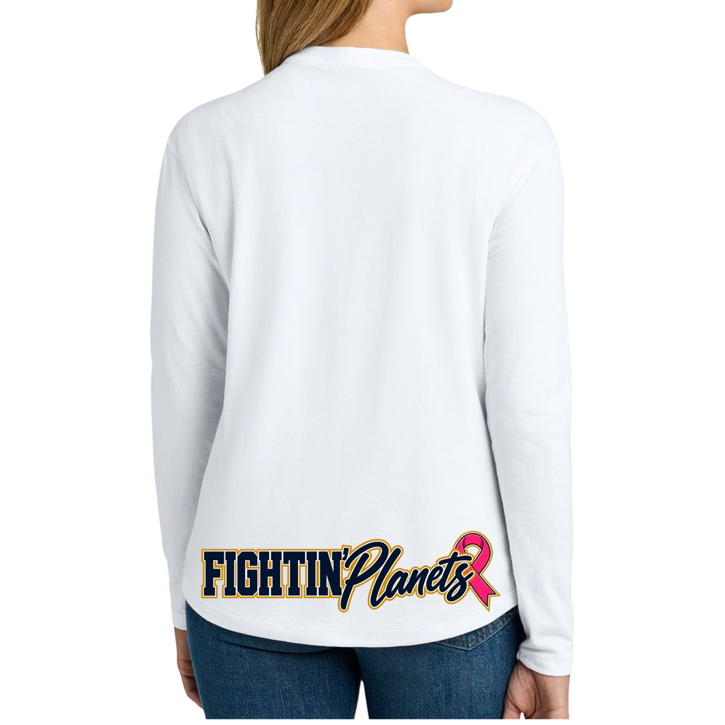 Pink Ribbon • Mars Fightin' Planet • Next Level Apparel® Women’s Cotton Relaxed Long Sleeve Tee