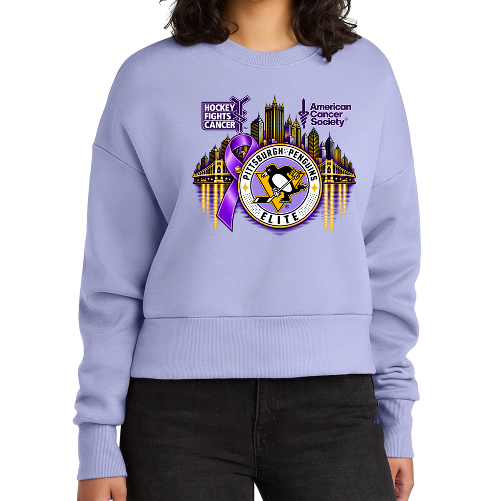 Adult/Womans | Pittsburgh Penguins Elite • Hockey Fights Cancer •  City Reflection Crewneck Sweatshirt