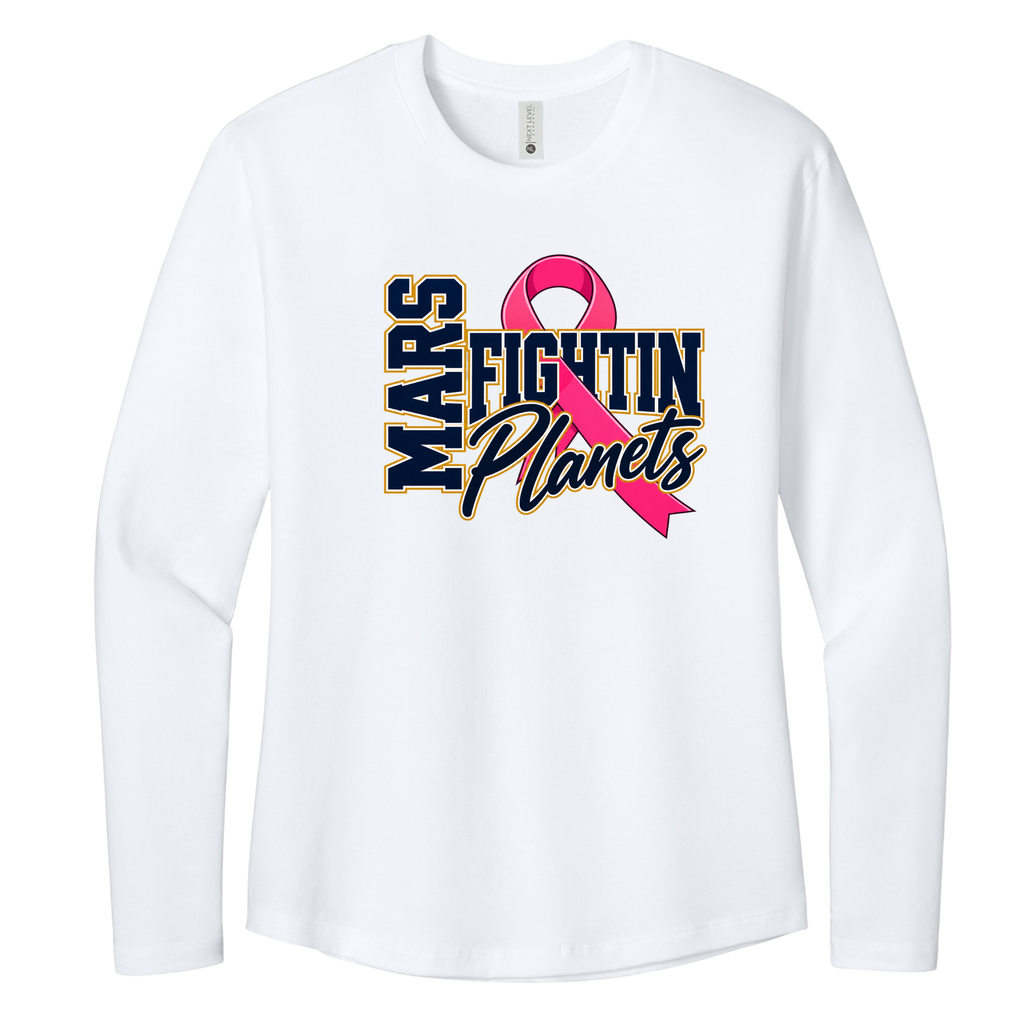 Pink Ribbon • Mars Fightin' Planet • Next Level Apparel® Women’s Cotton Relaxed Long Sleeve Tee