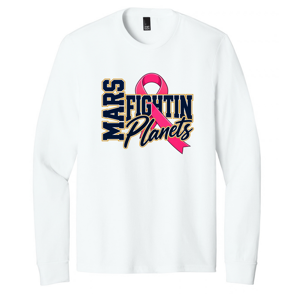 Pink Ribbon • Fightin’ Planets • District® Perfect Tri® Long Sleeve Tee